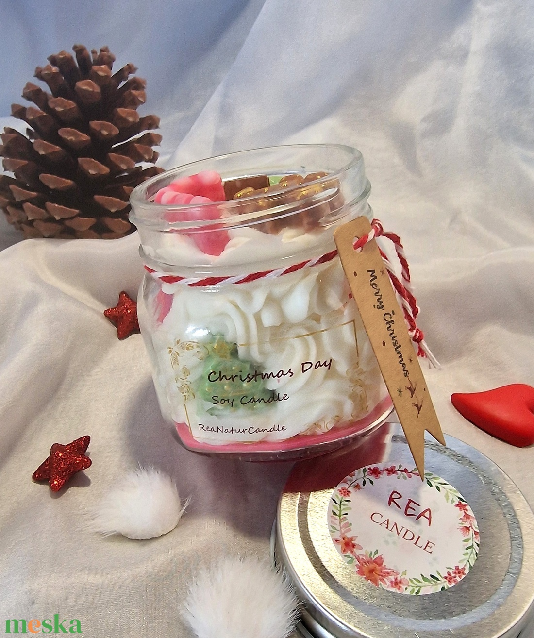 Szójaviasz illatgyertya-Christmas Day - karácsony - karácsonyi lakásdekoráció - karácsonyi illatgyertya, mécses - Meska.hu
