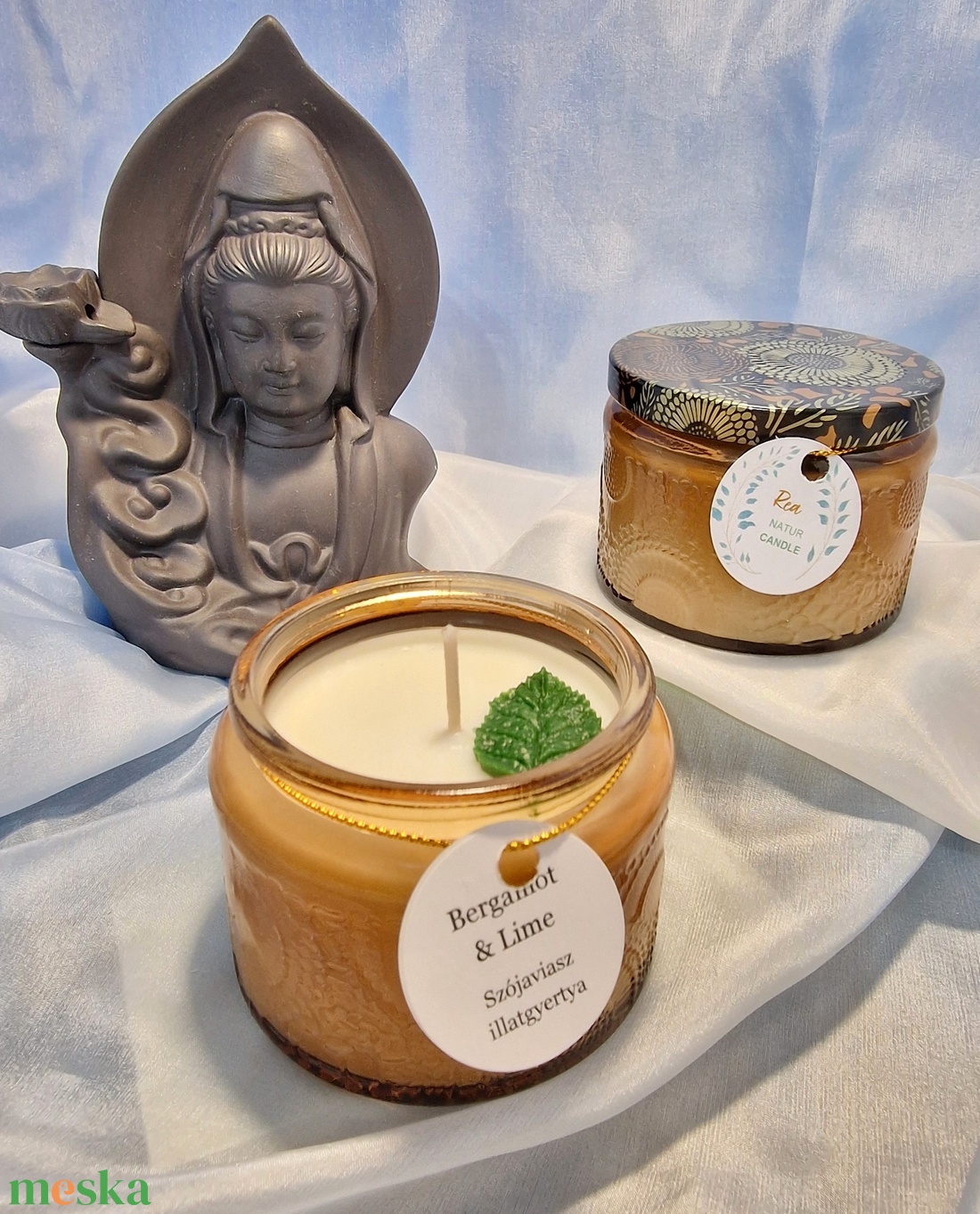 Bergamot - Lime szójaviasz illatgyertya - otthon & életmód - gyertya, illat, aroma - gyertya - Meska.hu