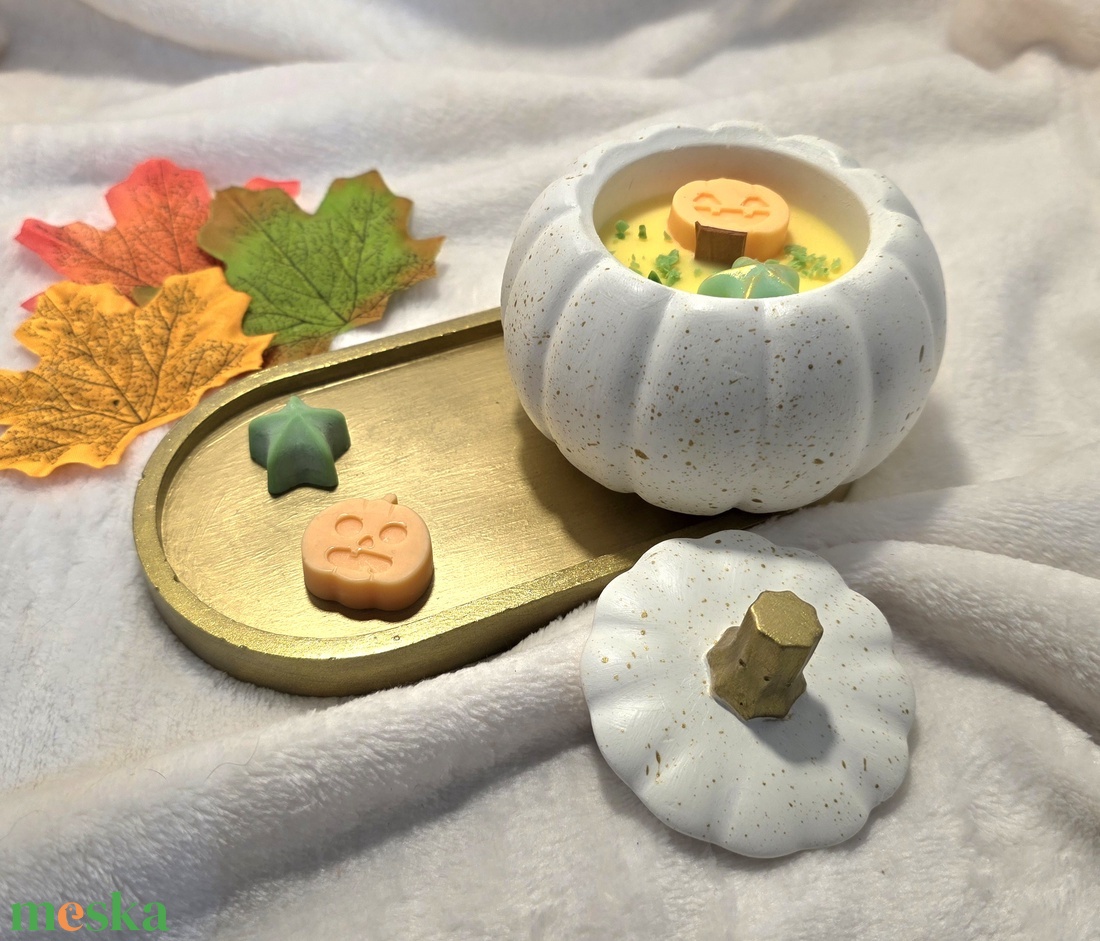 Illatgyertya sütőtök kerámiában - otthon & életmód - gyertya, illat, aroma - gyertya - Meska.hu