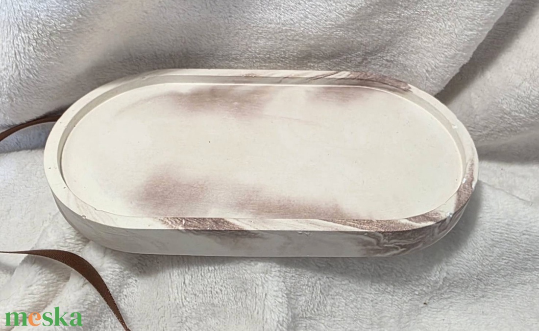 Ovális alátét/Barna márvány - otthon & életmód - dekoráció - asztal és polc dekoráció - dekorációs tál, tartó - Meska.hu