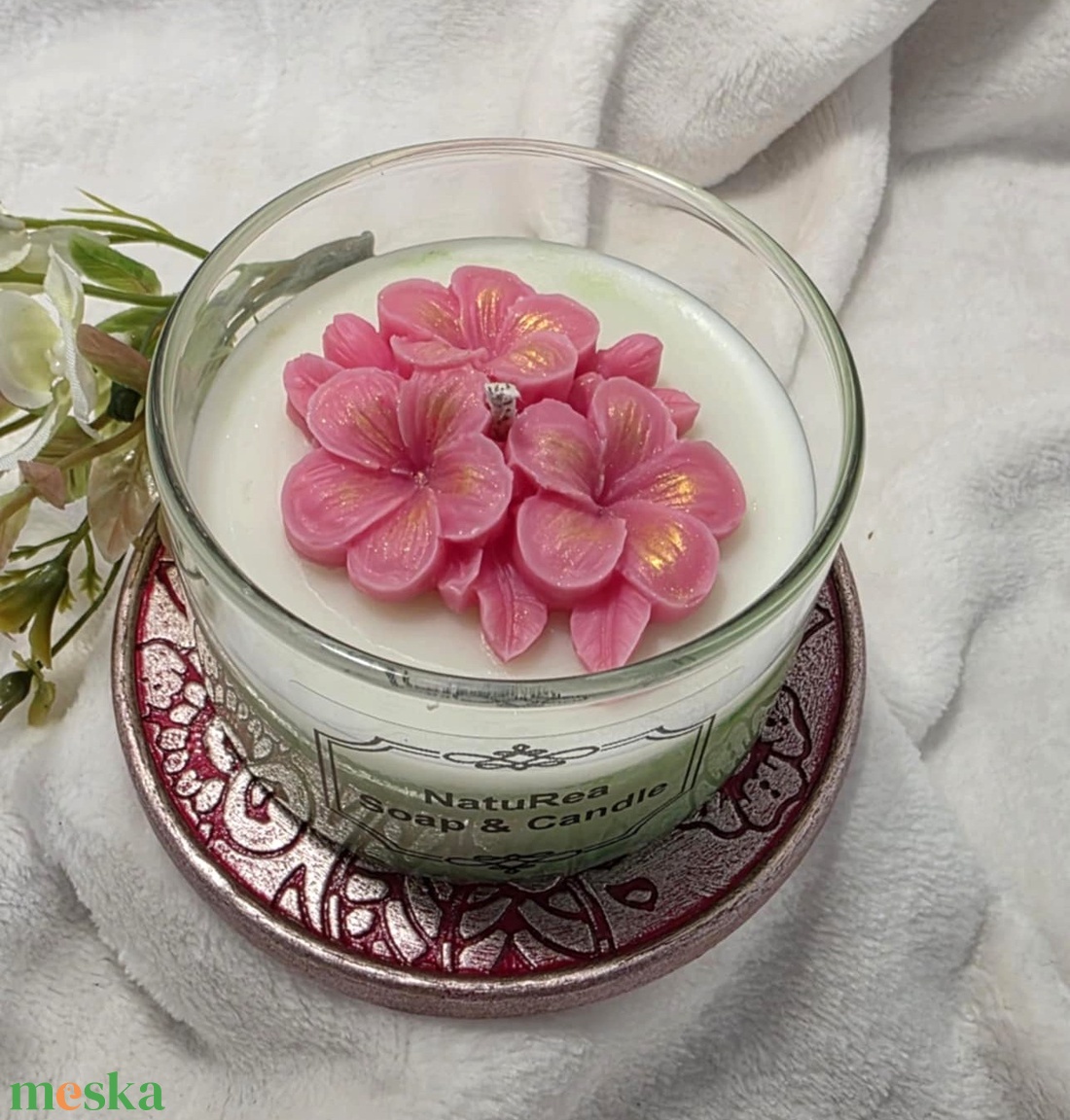 Hortenzia szójaviasz illatgyertya - otthon & életmód - gyertya, illat, aroma - gyertya - Meska.hu