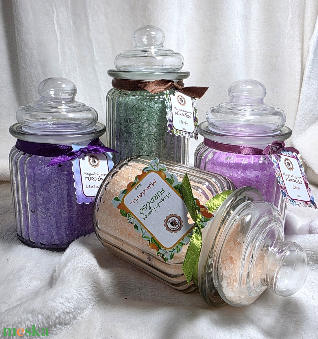 Magnéziumos fürdősó mandarin illóolajjal - szépségápolás - szappan & fürdés - fürdősó, fürdőgolyó, habfürdő - Meska.hu