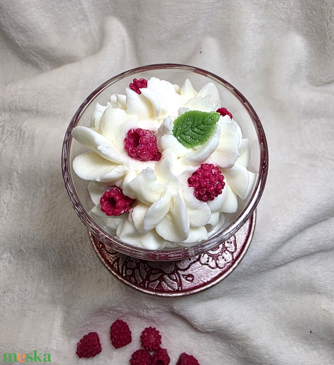 Málna és karamell szójaviasz illatgyertya - otthon & életmód - gyertya, illat, aroma - gyertya - Meska.hu