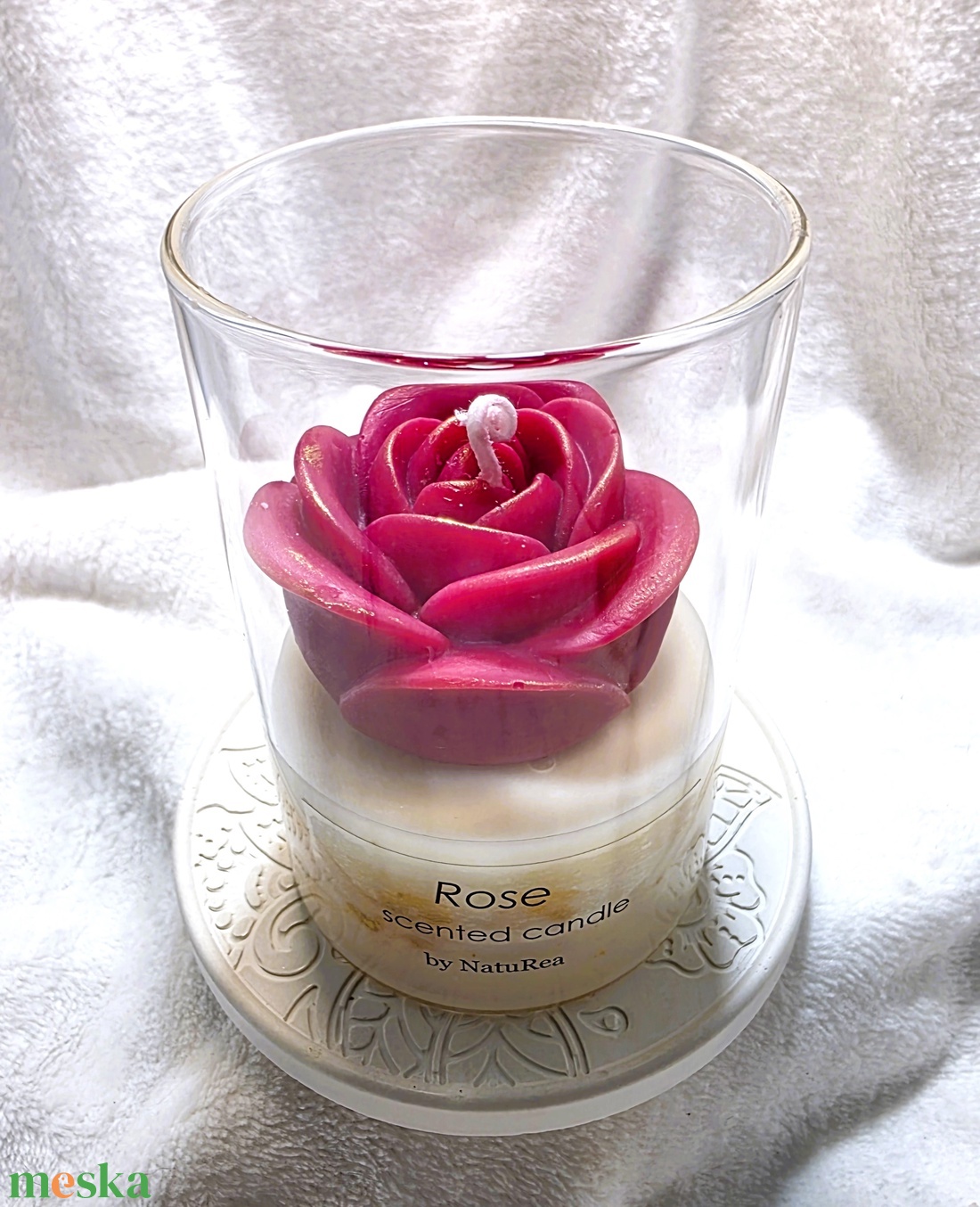 Rózsa és málna szójaviasz illatgyertya - otthon & életmód - gyertya, illat, aroma - gyertya - Meska.hu