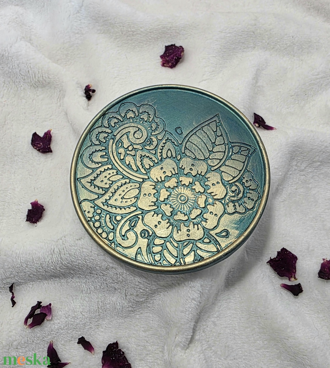 Virágos gyertyaalátét - otthon & életmód - gyertya, illat, aroma - mécses és mécsestartó - Meska.hu