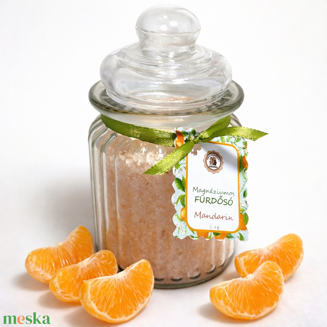 Magnéziumos fürdősó mandarin illóolajjal - szépségápolás - szappan & fürdés - fürdősó, fürdőgolyó, habfürdő - Meska.hu