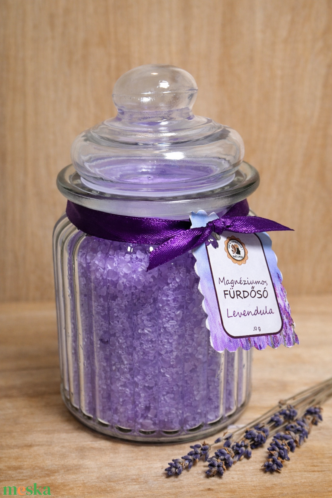 Magnéziumos fürdősó levendula illóolajjal - szépségápolás - szappan & fürdés - fürdősó, fürdőgolyó, habfürdő - Meska.hu