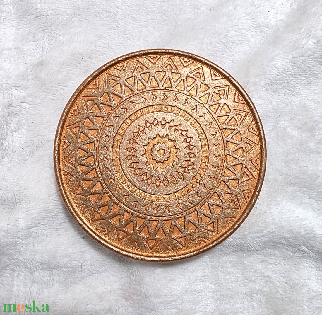 Kerámia alátét - Mandala / Narancs-arany - otthon & életmód - gyertya, illat, aroma - mécses és mécsestartó - Meska.hu