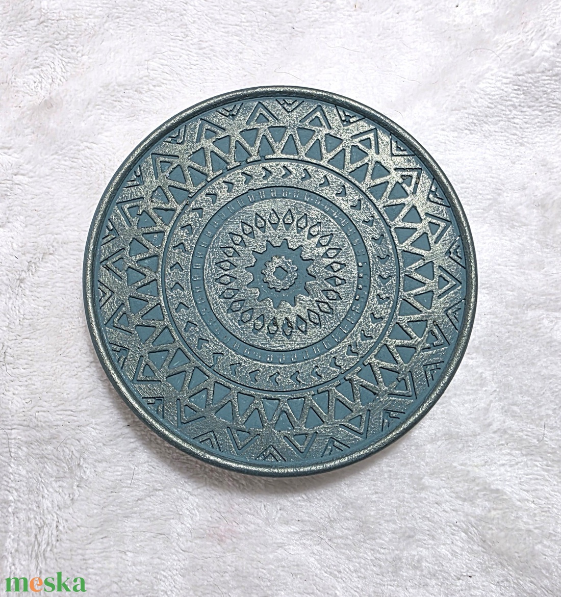 Kerámia alátét - Mandala / Antik zöld - otthon & életmód - gyertya, illat, aroma - mécses és mécsestartó - Meska.hu