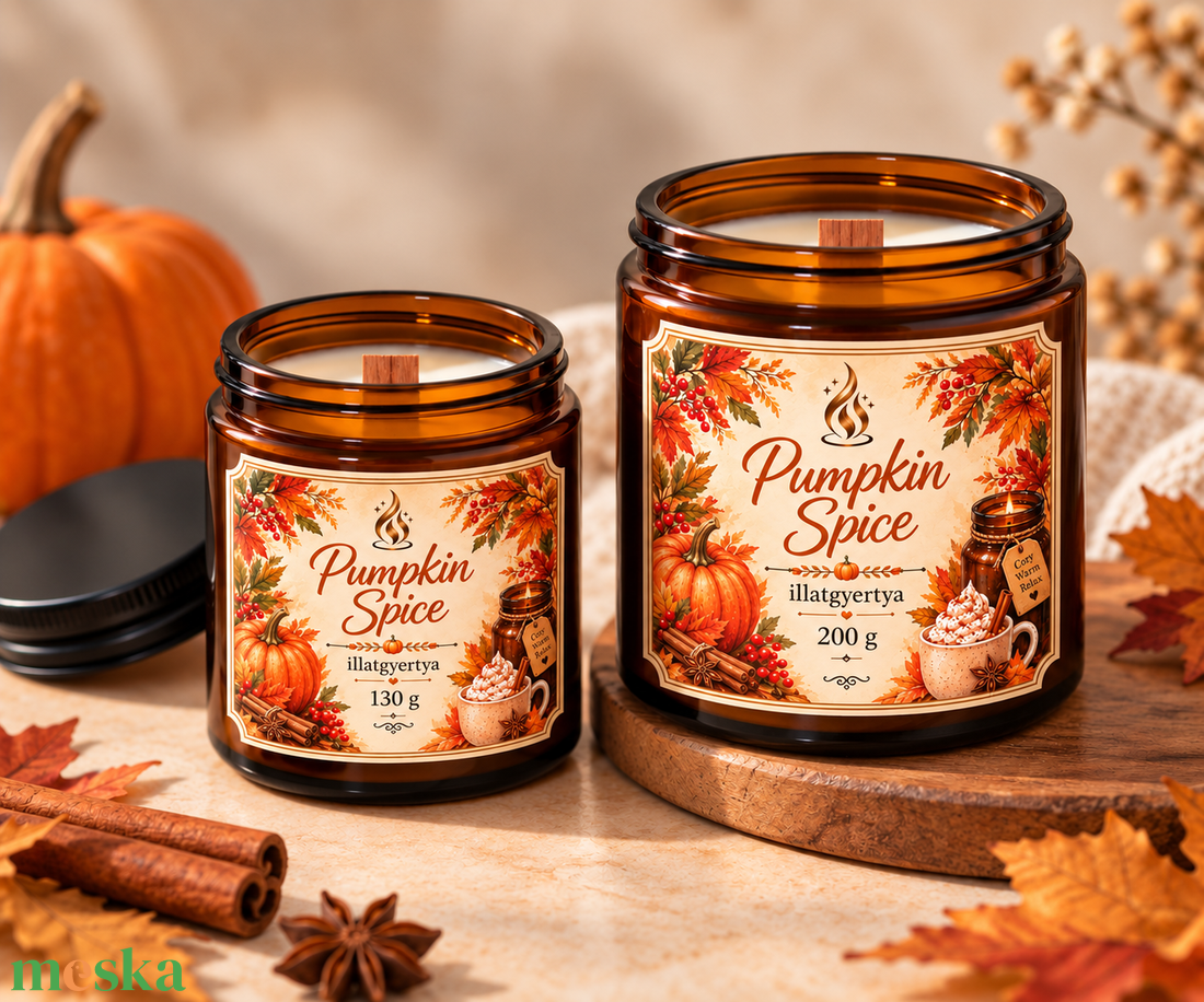 Pumpkin Spice illatgyertya - otthon & életmód - gyertya, illat, aroma - gyertya - Meska.hu