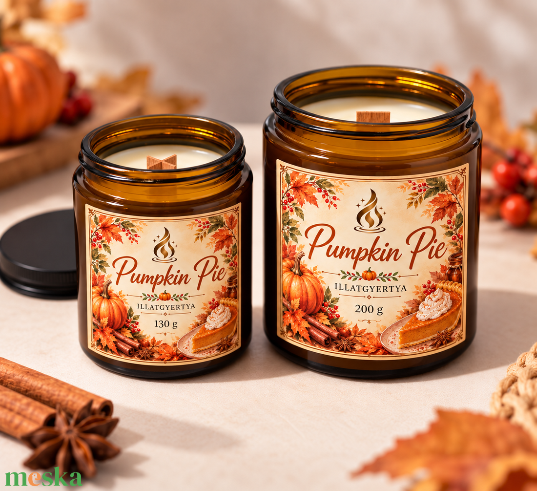 Pumpkin Pie- Sütőtök pite illatgyertya  - otthon & életmód - gyertya, illat, aroma - gyertya - Meska.hu