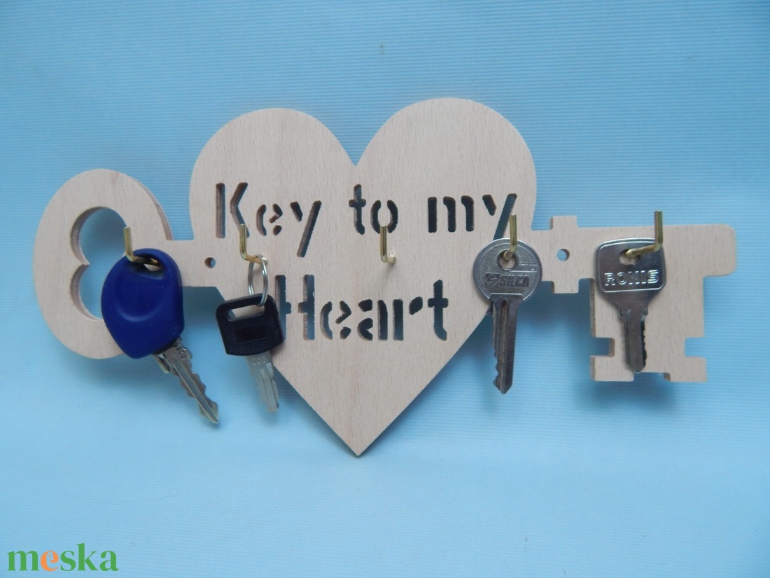 Fa fali kulcstartó felirattal - otthon & életmód - dekoráció - fali és függő dekoráció - fali kulcstartó - Meska.hu