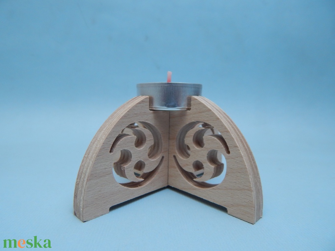 Fa mécsestartó shuriken mintával - otthon & életmód - gyertya, illat, aroma - mécses és mécsestartó - Meska.hu