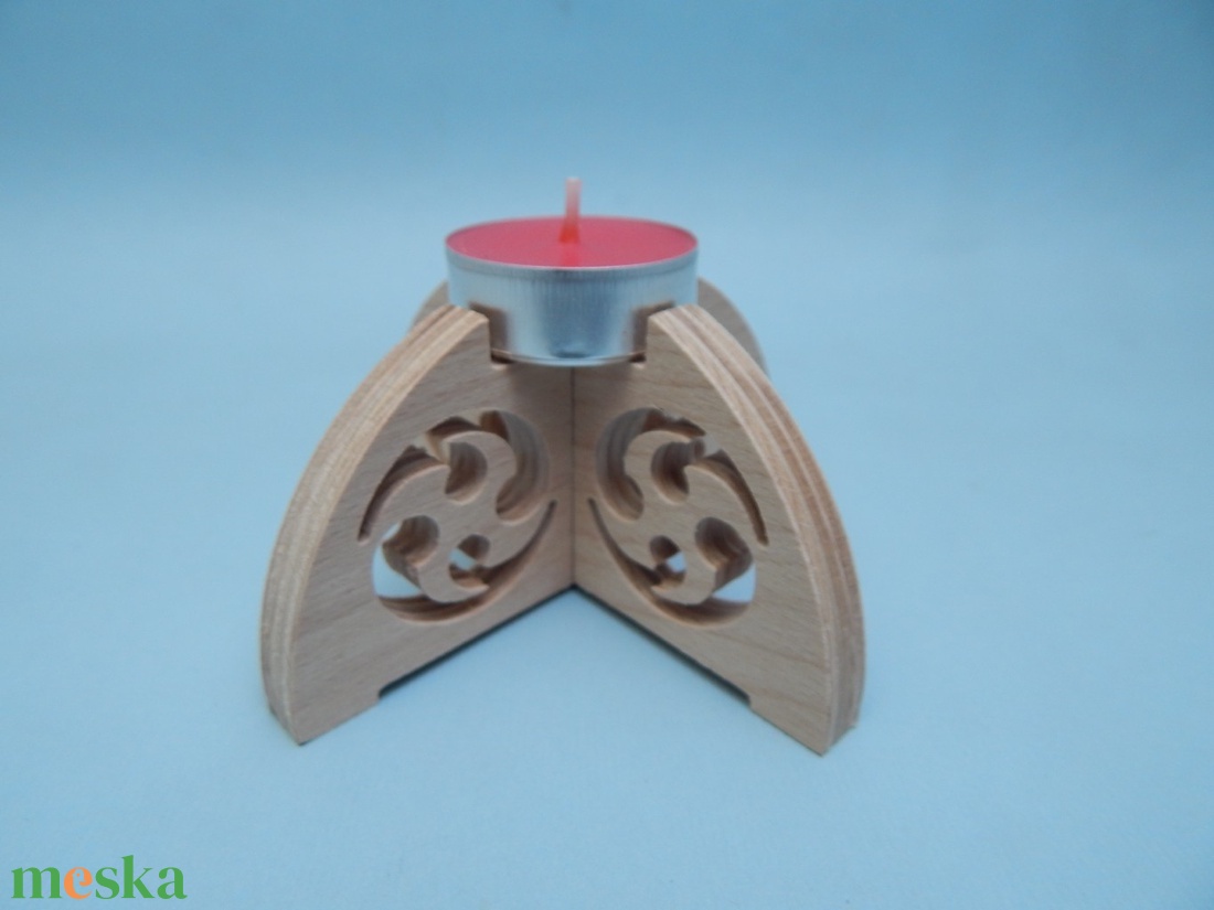 Fa mécsestartó shuriken mintával - otthon & életmód - gyertya, illat, aroma - mécses és mécsestartó - Meska.hu
