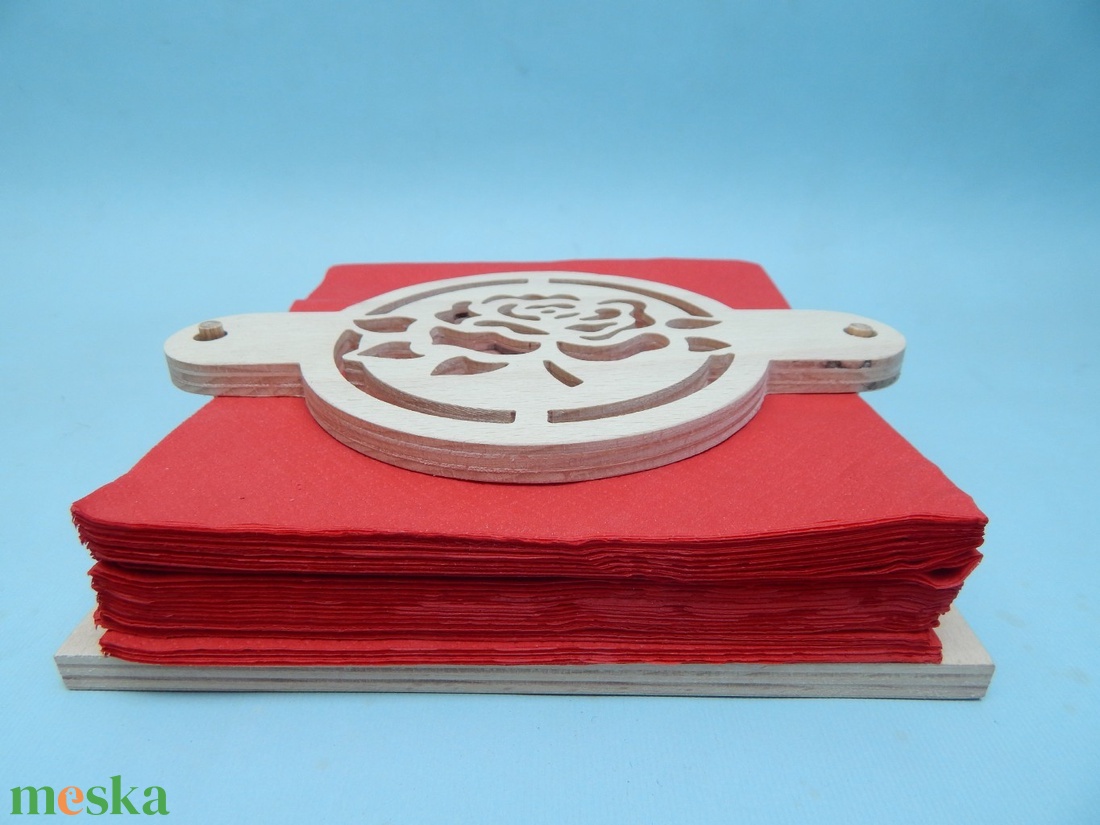 Fa virágmintás szalvétatartó nehezékkel - otthon & életmód - konyhafelszerelés, tálalás - tálalás - szalvétatartó, szalvétagyűrű - Meska.hu