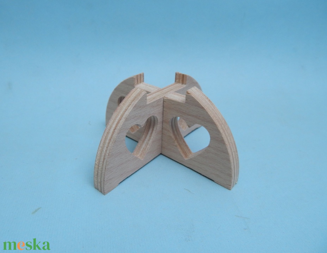 Fa mécsestartó szív mintával - otthon & életmód - gyertya, illat, aroma - mécses és mécsestartó - Meska.hu