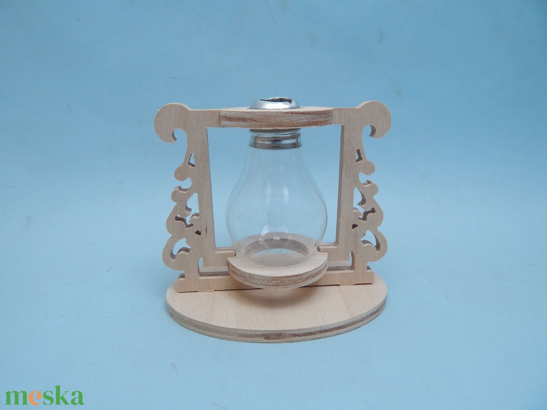 Fa váza égővel - otthon & életmód - virágdekoráció - virágtartó - váza - Meska.hu