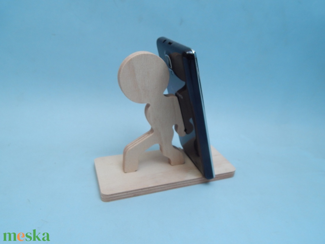 Fa asztali telefontartó ember - otthon & életmód - tárolás & rendszerezés - asztali telefontartó - Meska.hu