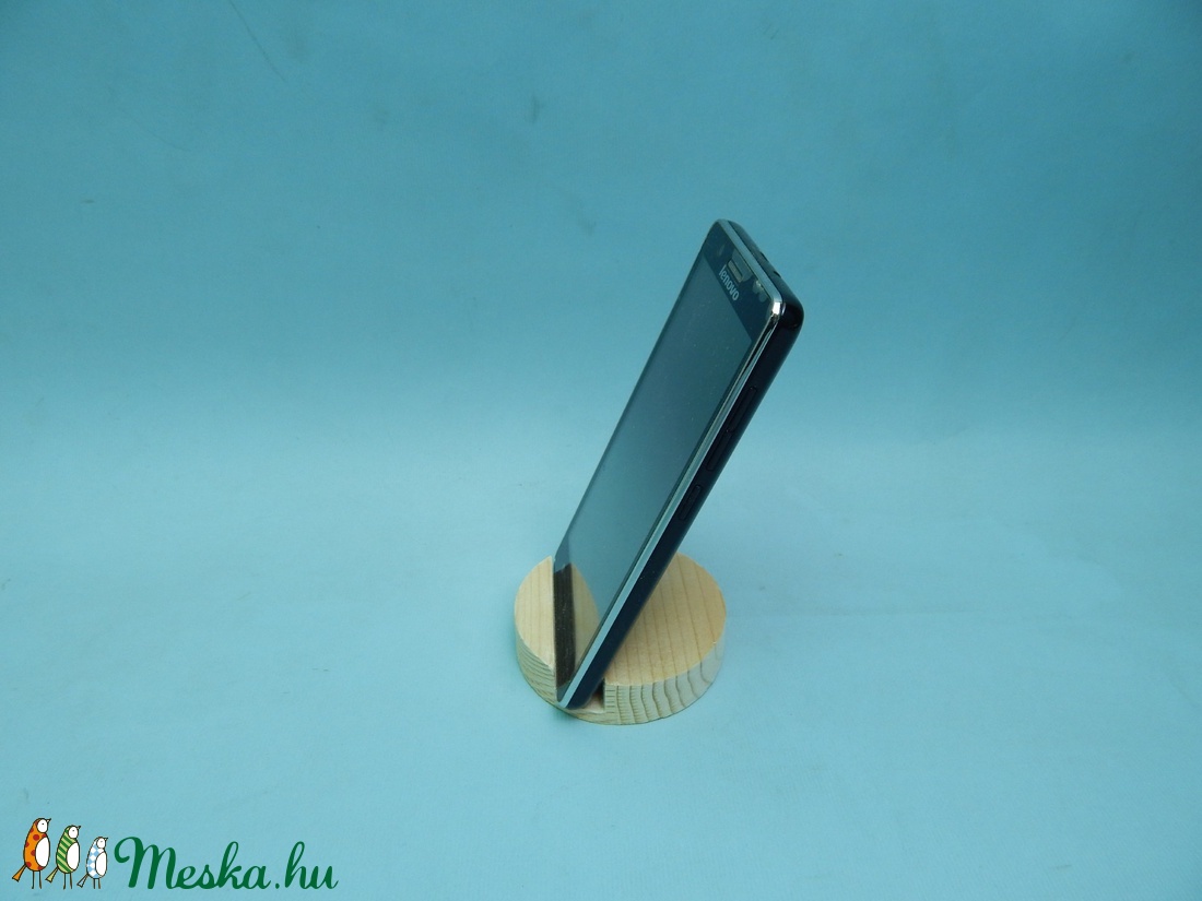 Fa asztali telefontartó kör -  - Meska.hu