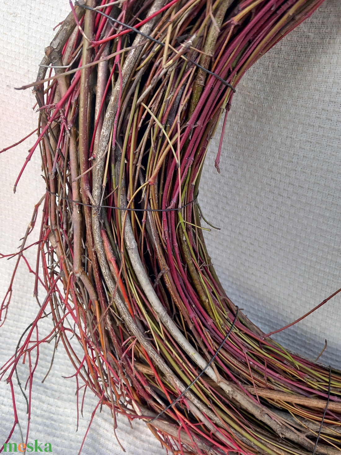 Vastag, 70 cm-es vessző koszorú alap - kellékek & szerszámok - dekorációs kellékek - koszorú, koszorúalap - Meska.hu