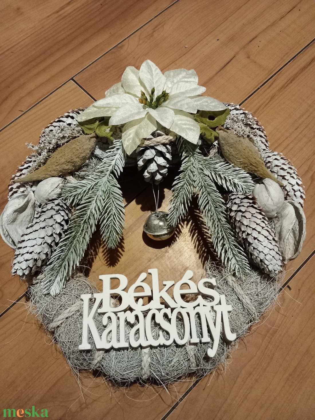 Hamvas karácsonyi kopogtató - otthon & életmód - dekoráció - ajtó- és ablak dekoráció - ajtódísz & kopogtató - Meska.hu