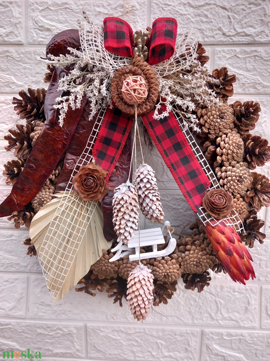 40 cm-es téli kopogtató - otthon & életmód - dekoráció - ajtó- és ablak dekoráció - ajtótábla - Meska.hu