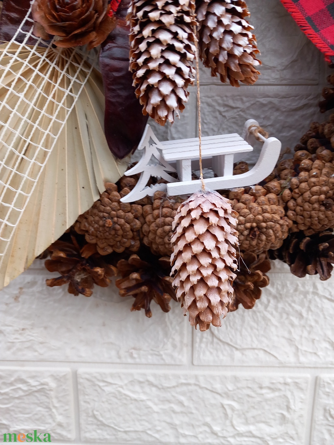 40 cm-es téli kopogtató - otthon & életmód - dekoráció - ajtó- és ablak dekoráció - ajtótábla - Meska.hu