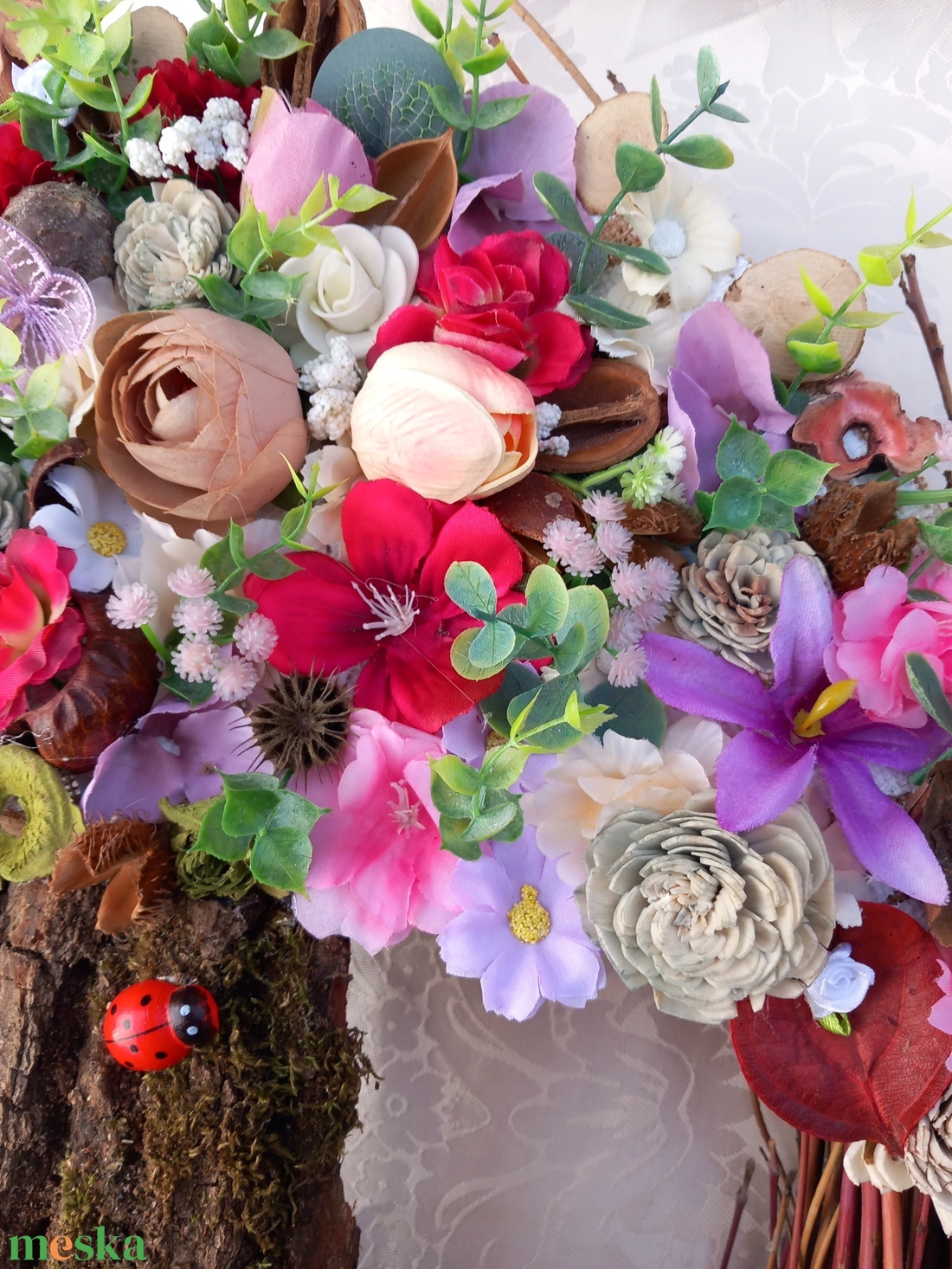 Akciós áron Életfa kopogtató 50 cm-es vesszőalapon - otthon & életmód - dekoráció - fali és függő dekoráció - függődísz - Meska.hu