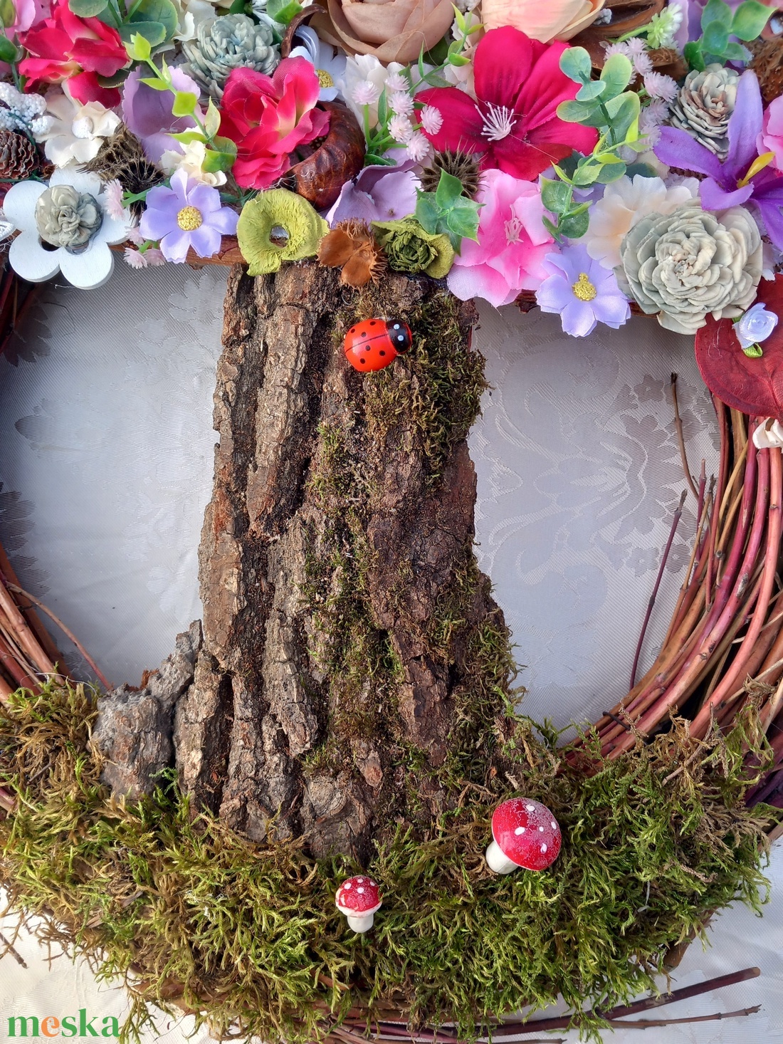 Akciós áron Életfa kopogtató 50 cm-es vesszőalapon - otthon & életmód - dekoráció - fali és függő dekoráció - függődísz - Meska.hu