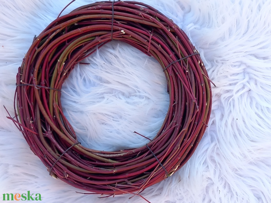 Vörösvessző koszorú alap  - otthon & életmód - dekoráció - ajtó- és ablak dekoráció - ablakmatrica - Meska.hu