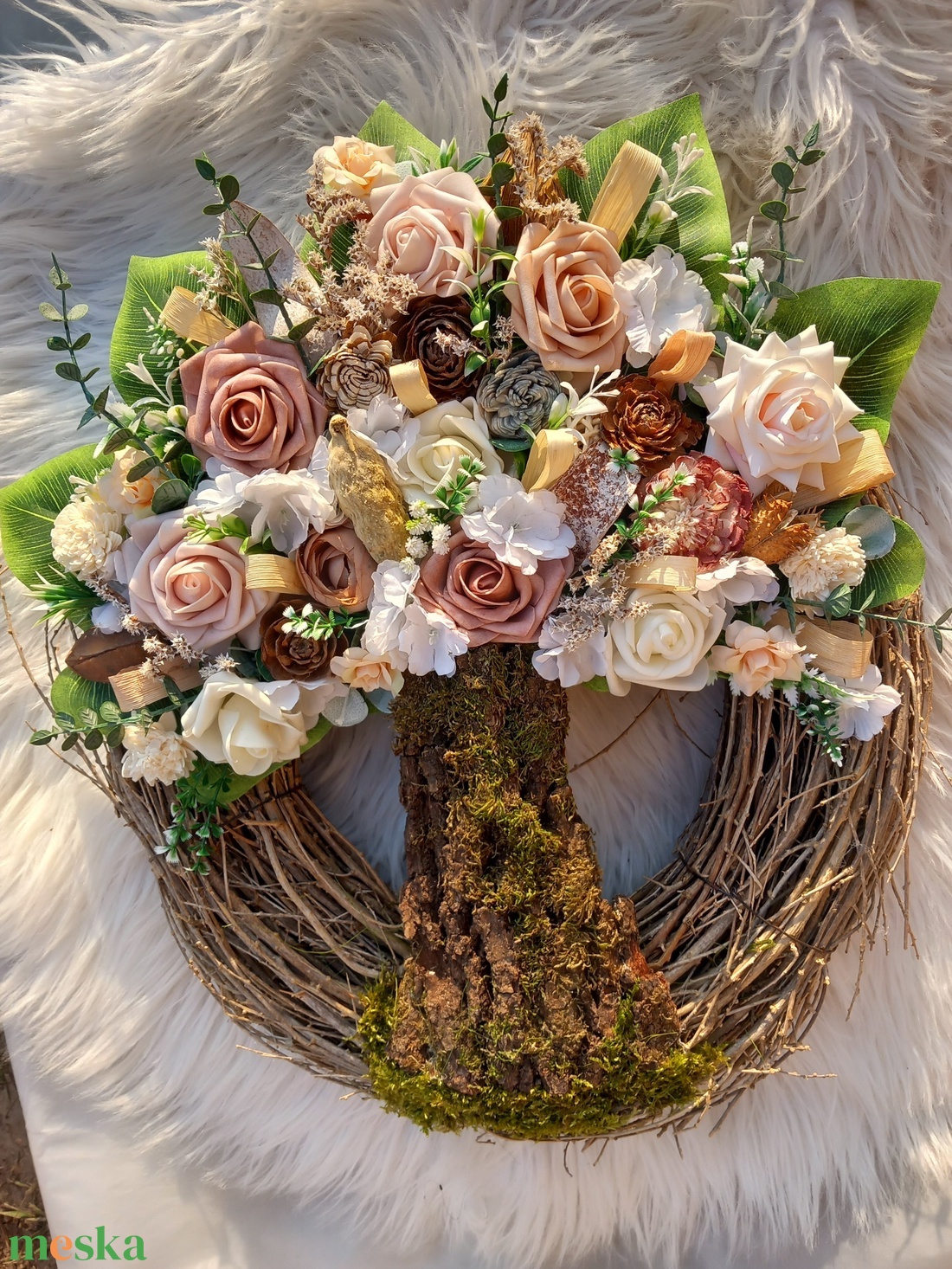 Romantikus Életfa rózsákkal - otthon & életmód - dekoráció - ajtó- és ablak dekoráció - ajtókilincs tábla - Meska.hu