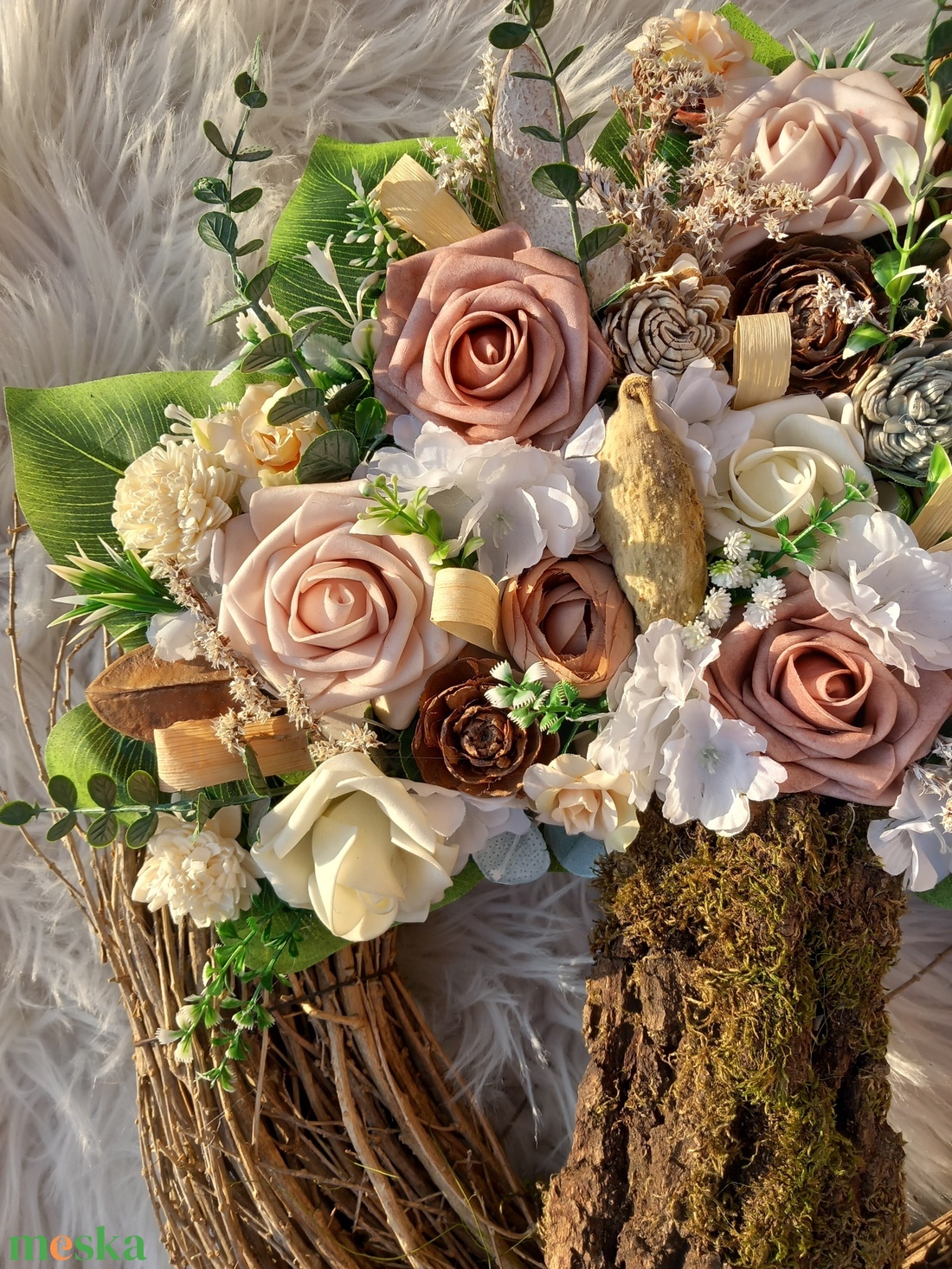 Romantikus Életfa rózsákkal - otthon & életmód - dekoráció - ajtó- és ablak dekoráció - ajtókilincs tábla - Meska.hu