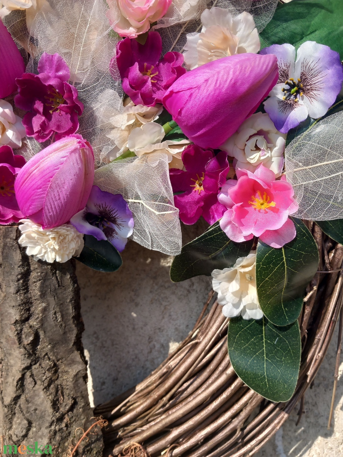 Tavaszi életfa kopogtató - otthon & életmód - dekoráció - ajtó- és ablak dekoráció - ajtódísz & kopogtató - Meska.hu