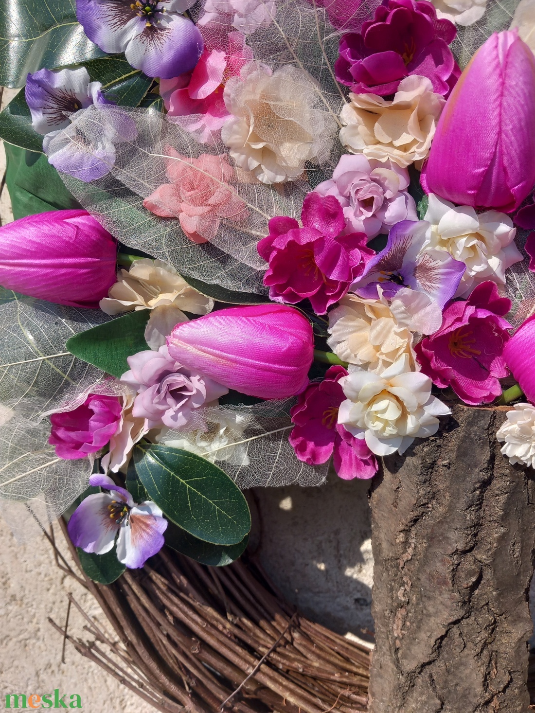 Tavaszi életfa kopogtató - otthon & életmód - dekoráció - ajtó- és ablak dekoráció - ajtódísz & kopogtató - Meska.hu