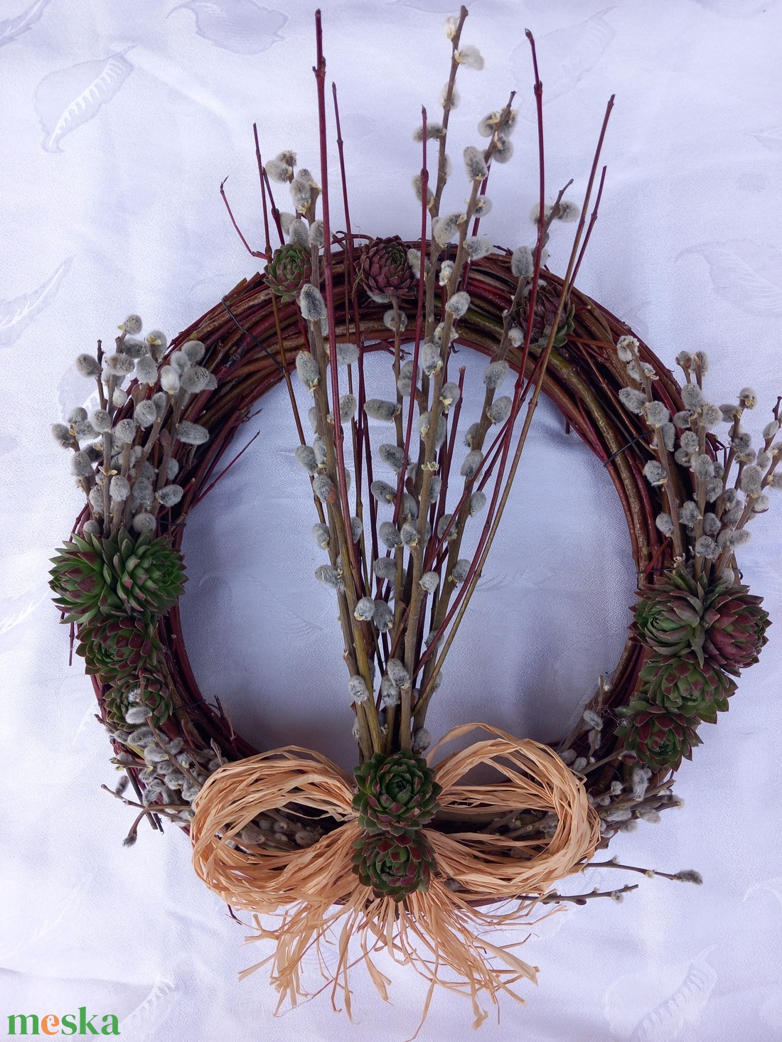 Tavaszi barkás kopogtató - otthon & életmód - dekoráció - ajtó- és ablak dekoráció - ajtódísz & kopogtató - Meska.hu