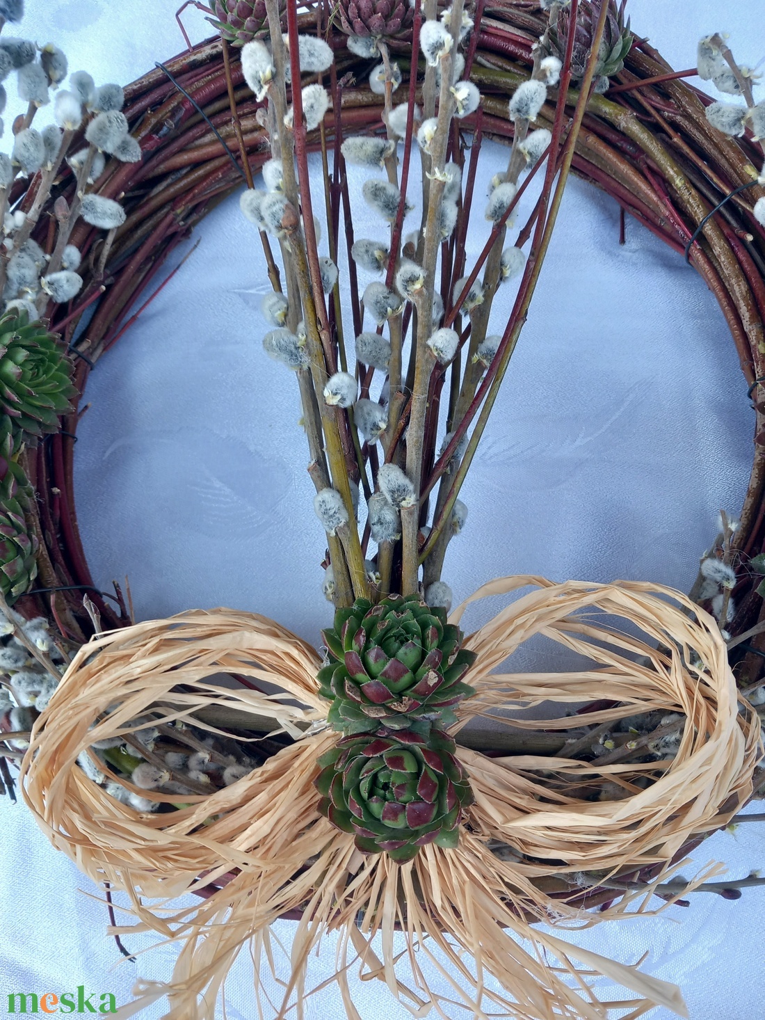 Tavaszi barkás kopogtató - otthon & életmód - dekoráció - ajtó- és ablak dekoráció - ajtódísz & kopogtató - Meska.hu