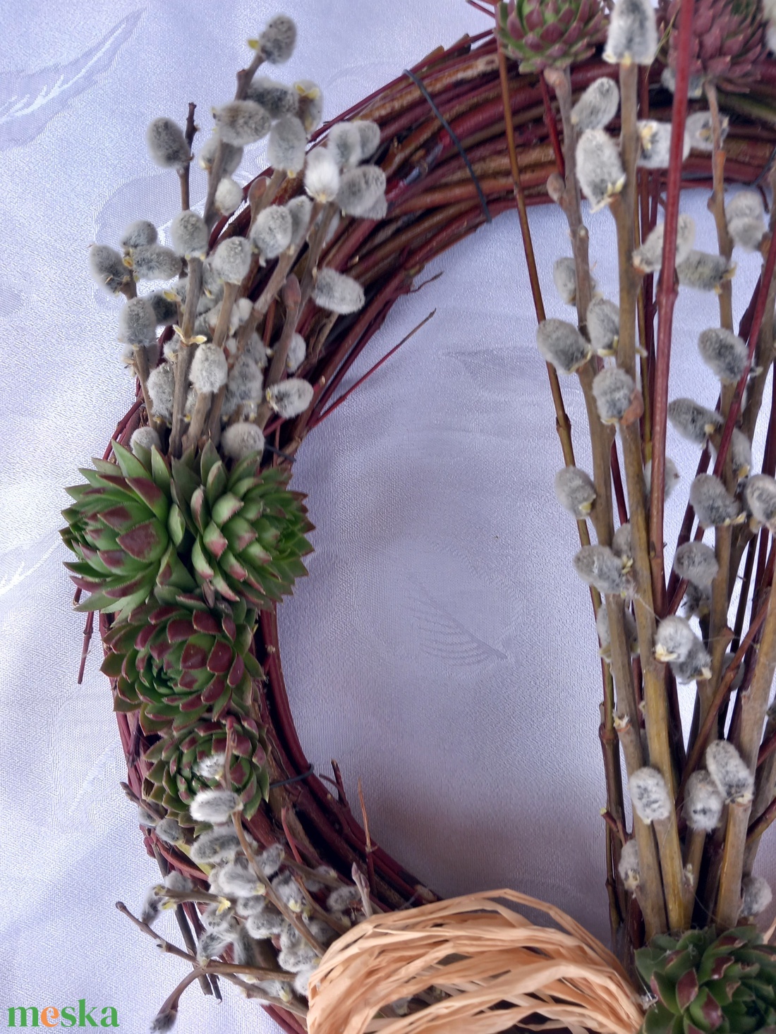 Tavaszi barkás kopogtató - otthon & életmód - dekoráció - ajtó- és ablak dekoráció - ajtódísz & kopogtató - Meska.hu