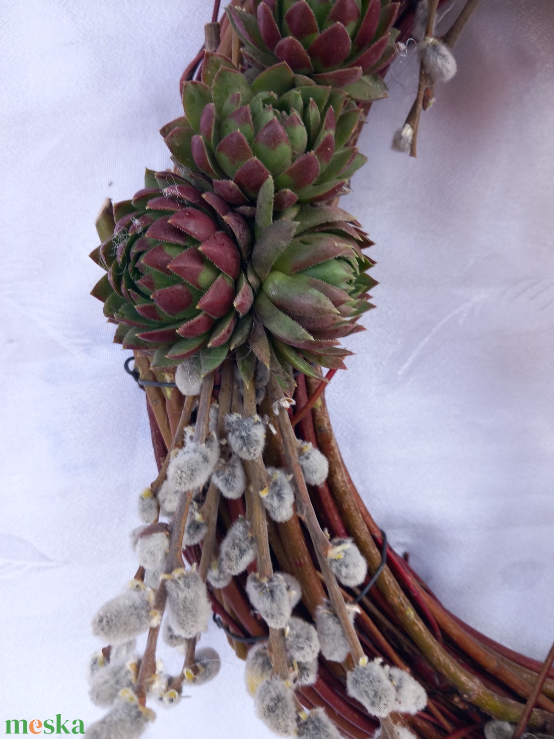 Tavaszi barkás kopogtató - otthon & életmód - dekoráció - ajtó- és ablak dekoráció - ajtódísz & kopogtató - Meska.hu