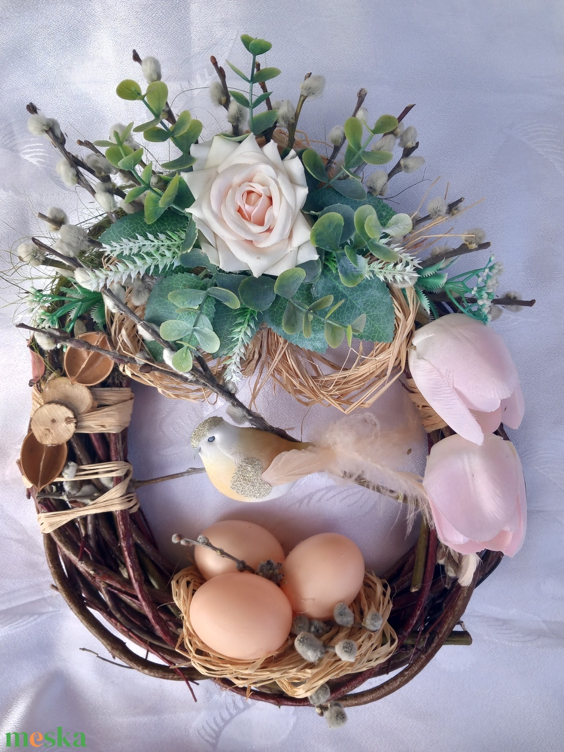 Tavaszi, húsvéti kopogtató - otthon & életmód - dekoráció - ajtó- és ablak dekoráció - ajtódísz & kopogtató - Meska.hu