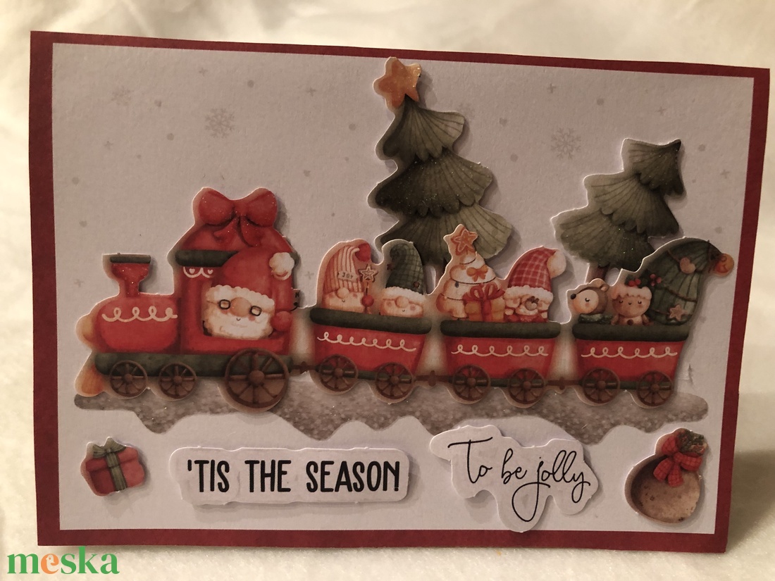 3D Karácsonyi képeslap vonatos - otthon & életmód - papír, írószer - Meska.hu