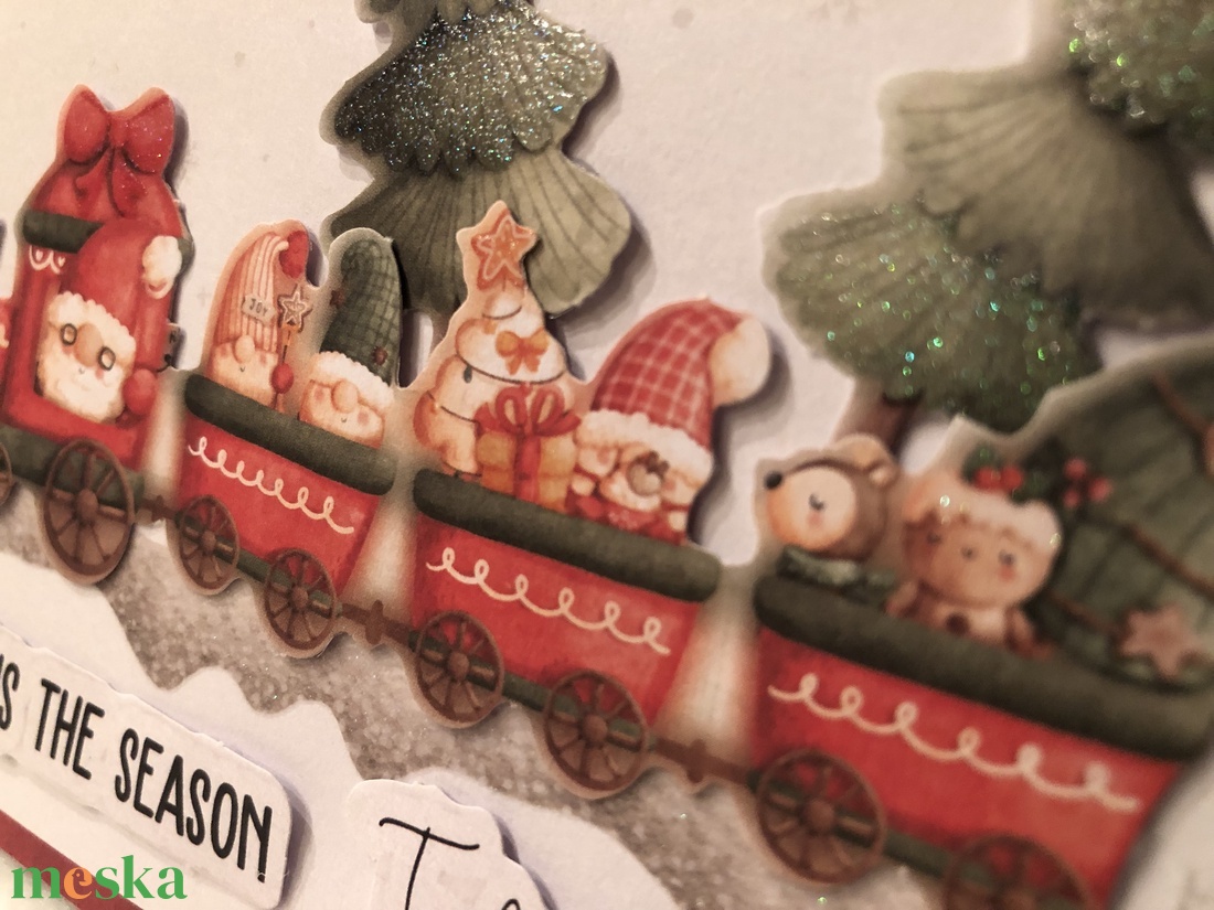 3D Karácsonyi képeslap vonatos - otthon & életmód - papír, írószer - Meska.hu
