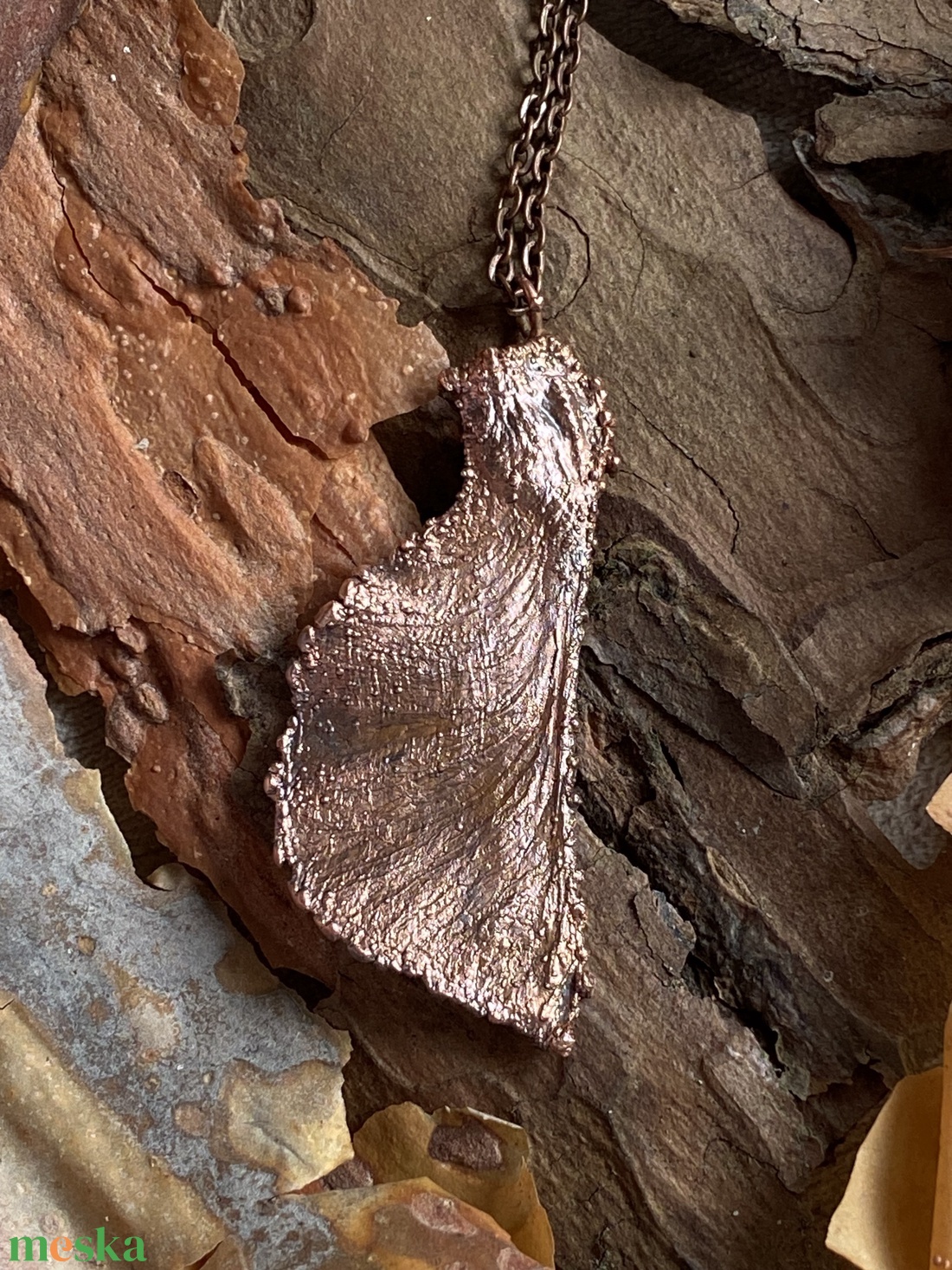 Juhar réz nyaklánc - ékszer - nyaklánc - medálos nyaklánc - Meska.hu