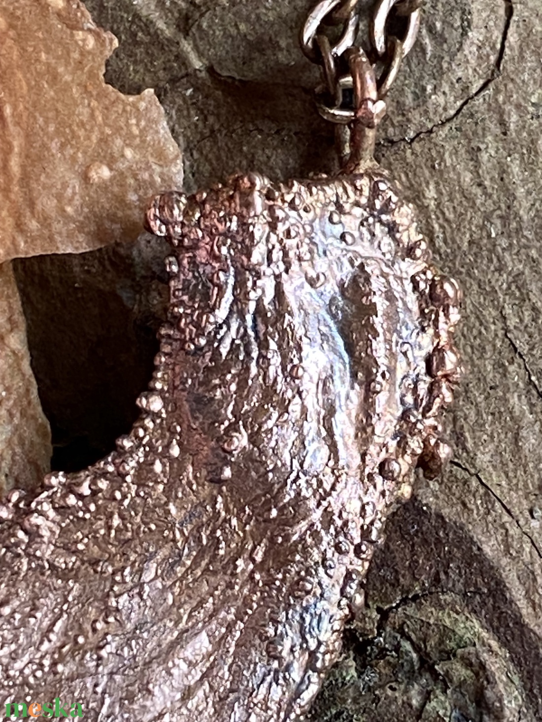 Juhar réz nyaklánc - ékszer - nyaklánc - medálos nyaklánc - Meska.hu