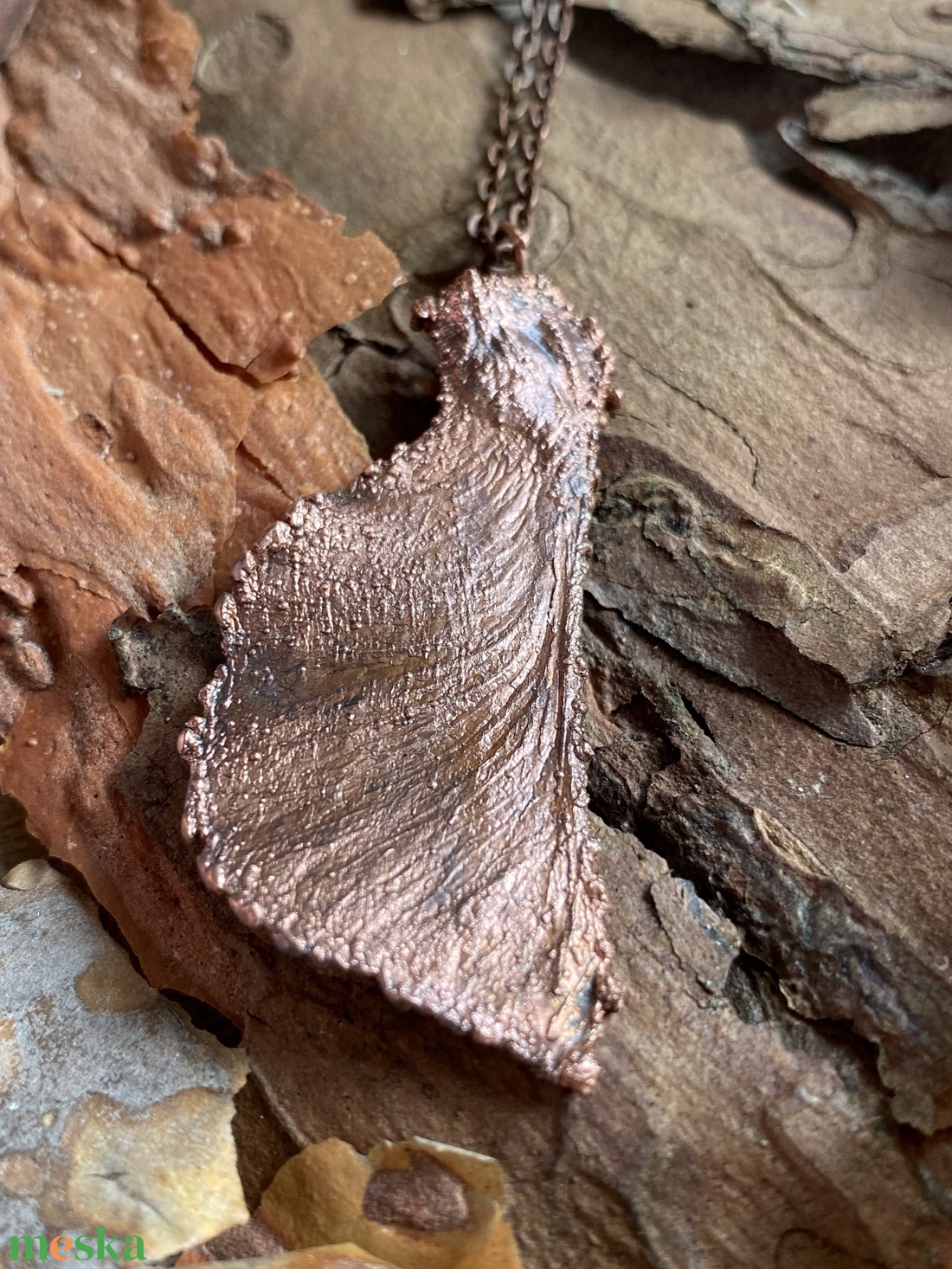 Juhar réz nyaklánc - ékszer - nyaklánc - medálos nyaklánc - Meska.hu