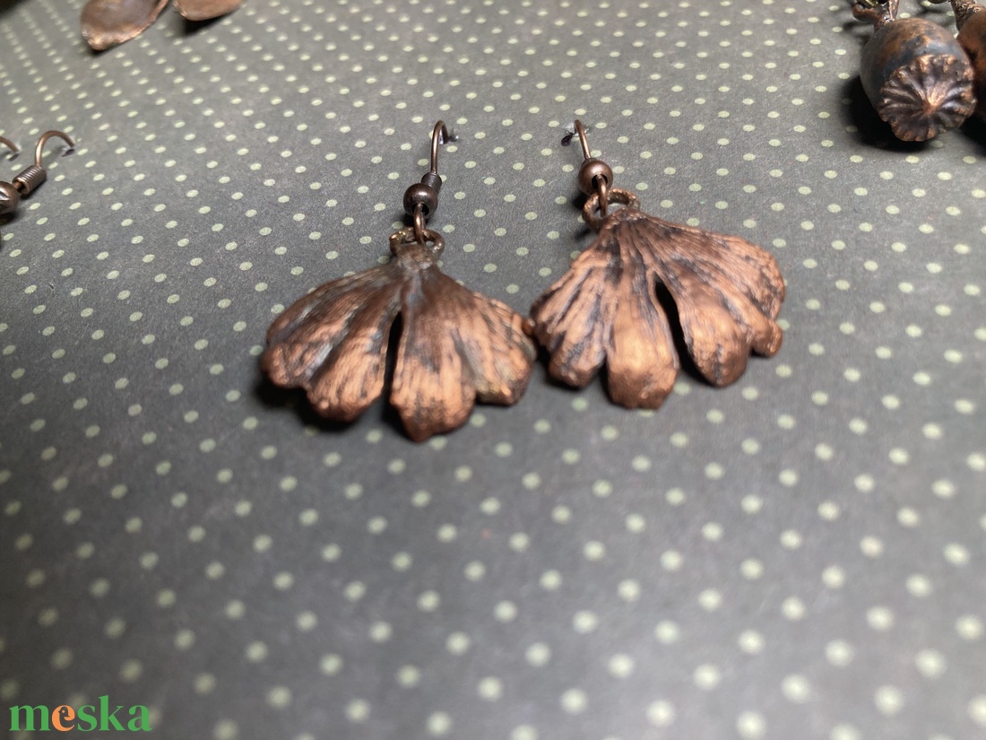 Ginkgo füli - ékszer - fülbevaló - lógó fülbevaló - Meska.hu