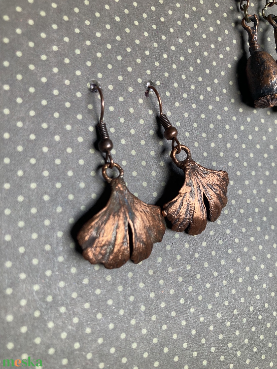 Ginkgo füli - ékszer - fülbevaló - lógó fülbevaló - Meska.hu