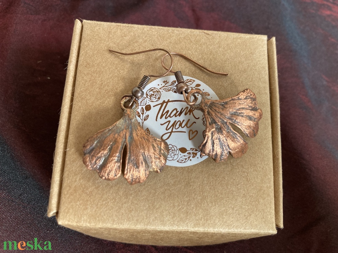 Ginkgo füli - ékszer - fülbevaló - lógó fülbevaló - Meska.hu