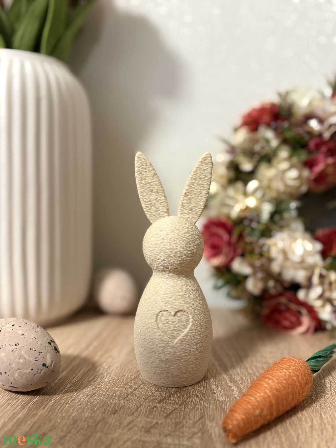 Nyuszis dísz - ünnepi díszek, dekorációk - húsvéti díszek és dekorációk - húsvéti ajtódísz, kopogtató - Meska.hu