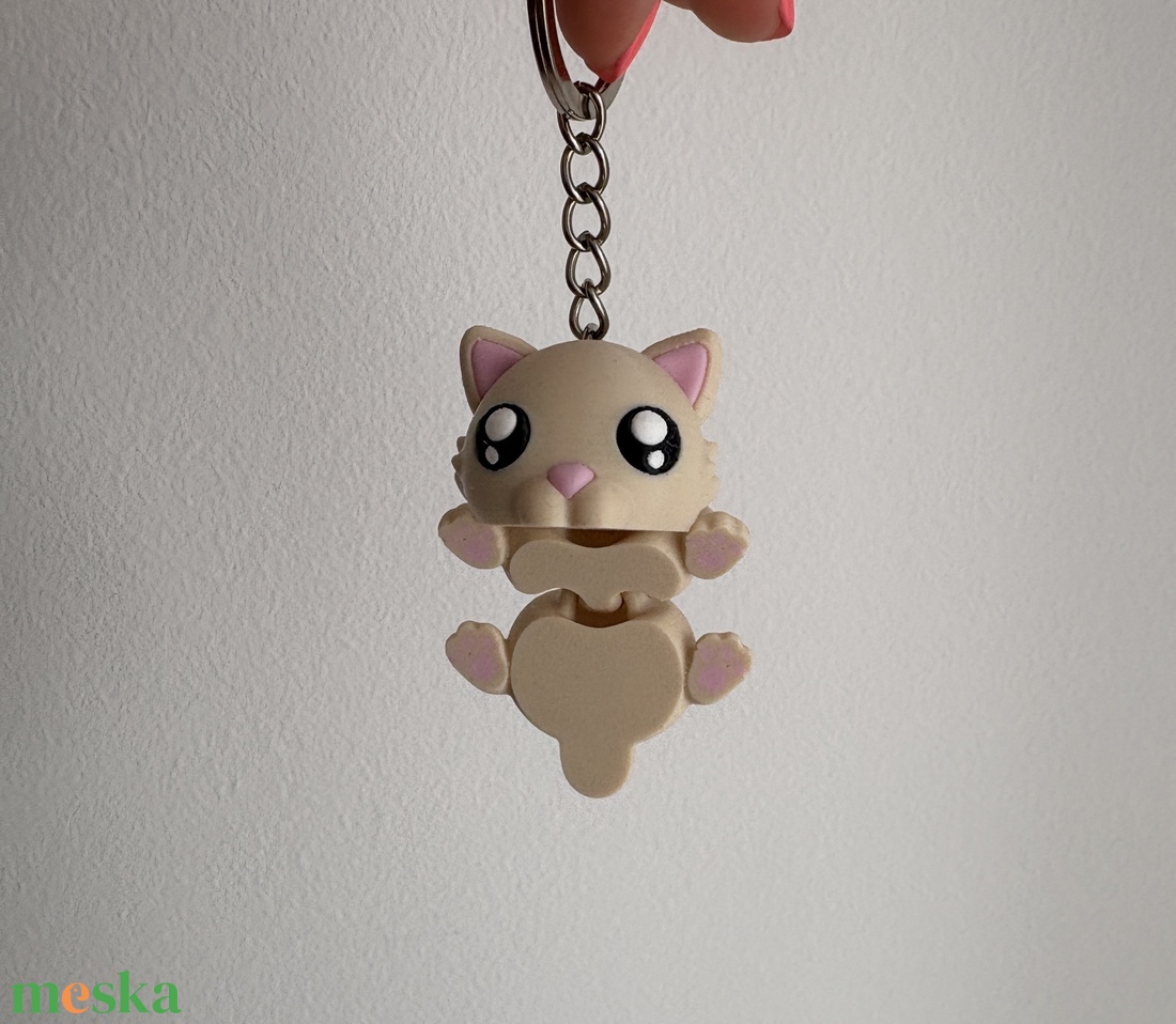 3D nyomtatott cicás kulcstartó  - táska & tok - kulcstartó & táskadísz - kulcstartó - Meska.hu
