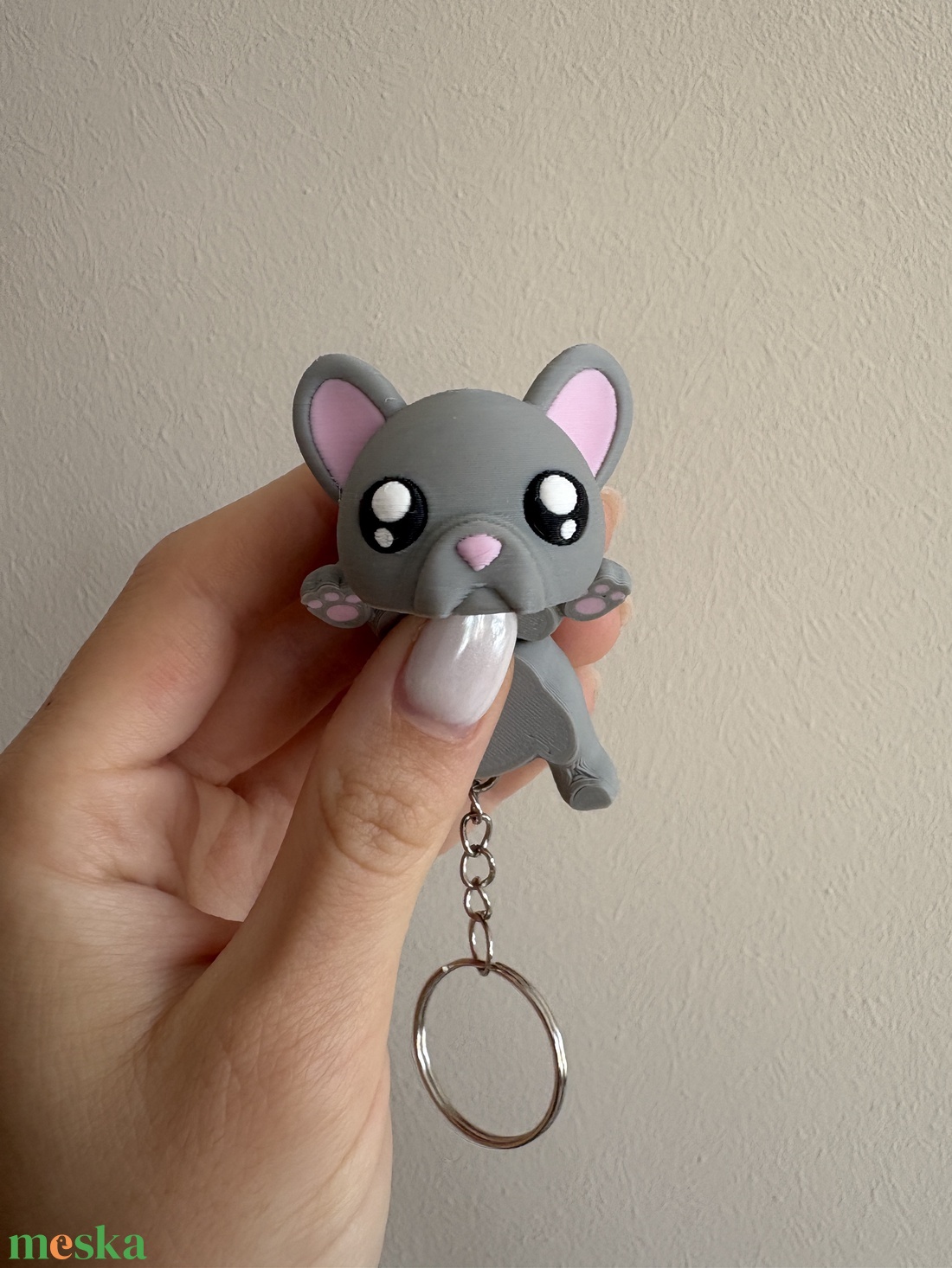 3D nyomtatott francia buldog kulcstartó - táska & tok - kulcstartó & táskadísz - kulcstartó - Meska.hu